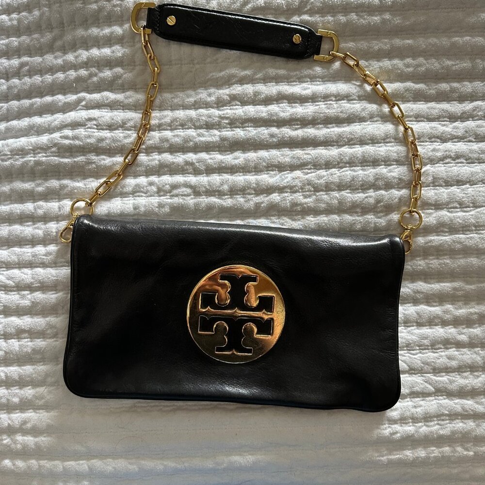 Tory Burch black/gold purse or clutch